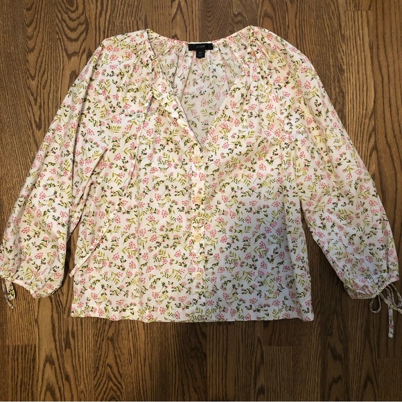 J Crew Cotton Floral Blouse - Picture 1 of 4